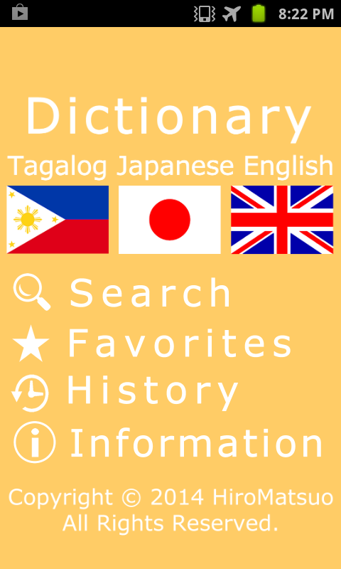 Tagalog(Philippines) Japanese word dictionary offline Allowed (translation, learning)